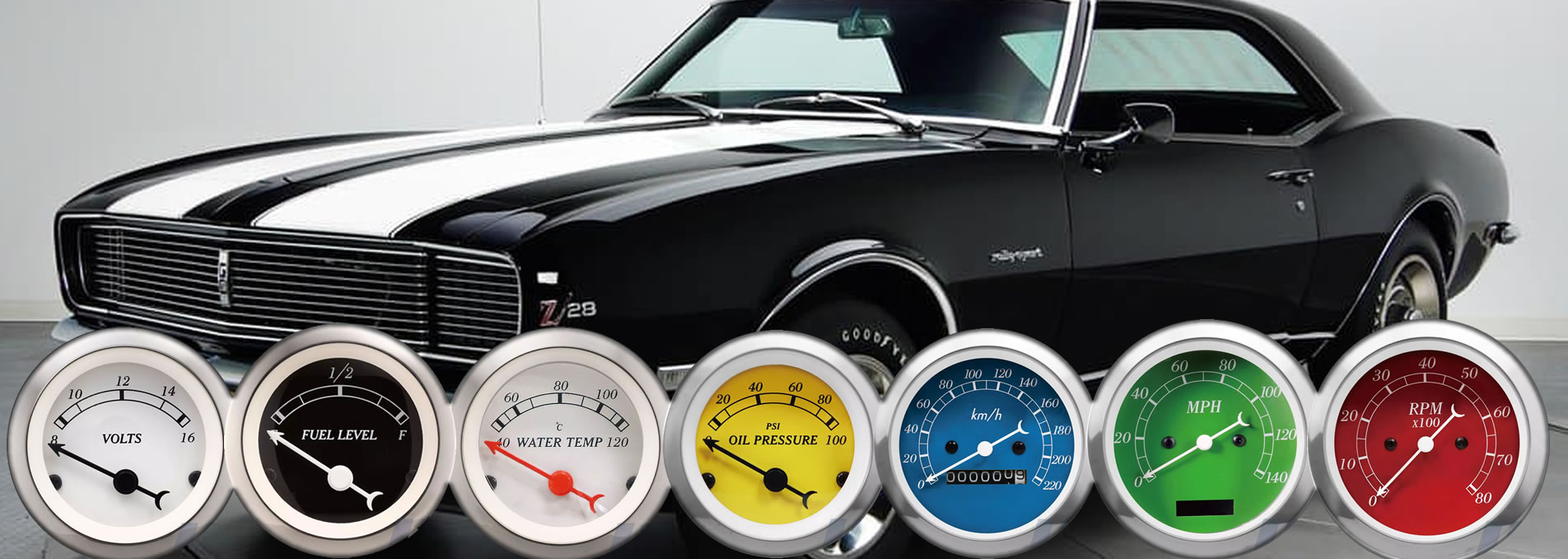 vintage or classic cars gauges